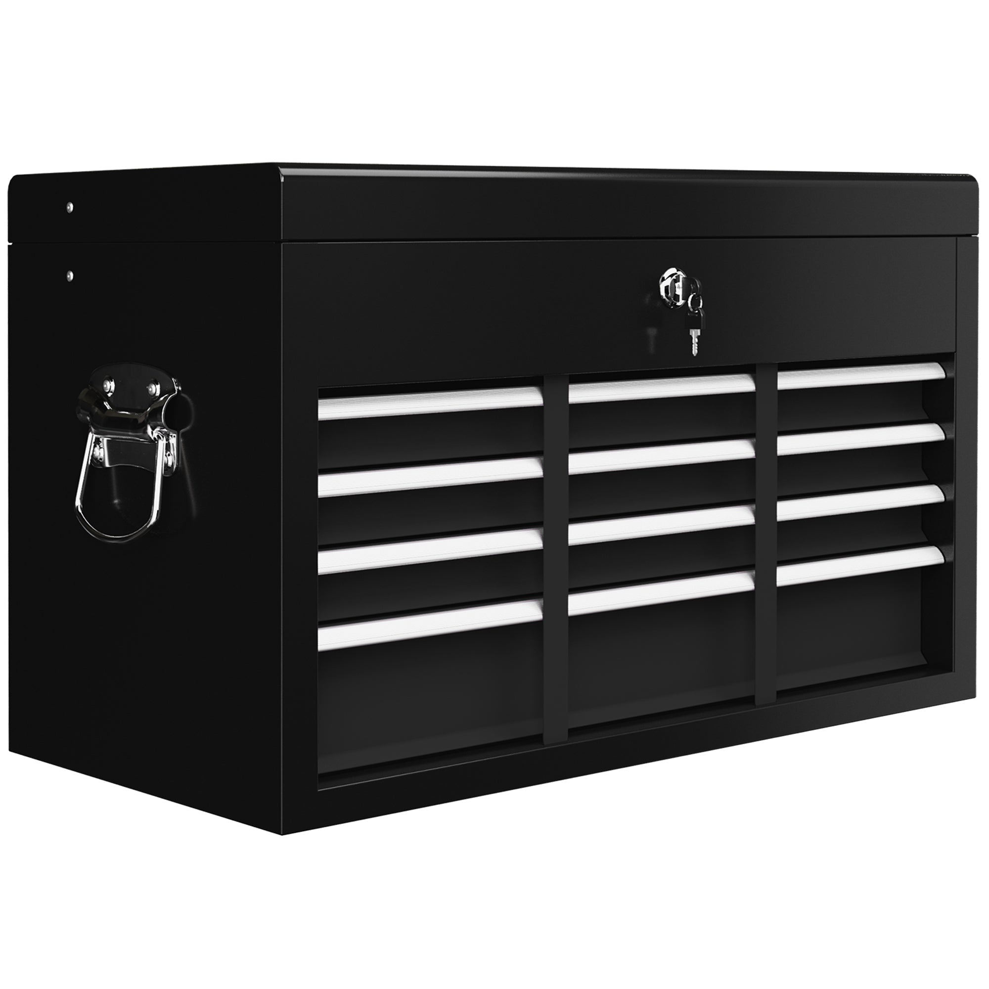 EasyComfort Cassetta per Attrezzi a 6 Cassetti in Acciaio con Serratura, 60x26x34cm, Nero