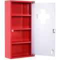 Easycomfort Cassetta Porta Medicine Armadietto Medicinali 4 Livelli Porta in Vetro 60×30×12cm Rosso