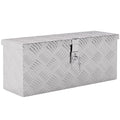 EasyComfort Cassetta Portautensili da 2 kg con Chiusura a Chiave, in Lamiera di Alluminio, 50x15.5x20.5 cm, Argento