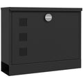EasyComfort Cassetta Postale in Metallo con 2 Chiavi di Sicurezza, 3 Finestre e Foro di Drenaggio, 36.5x11.5x29 cm, Nera