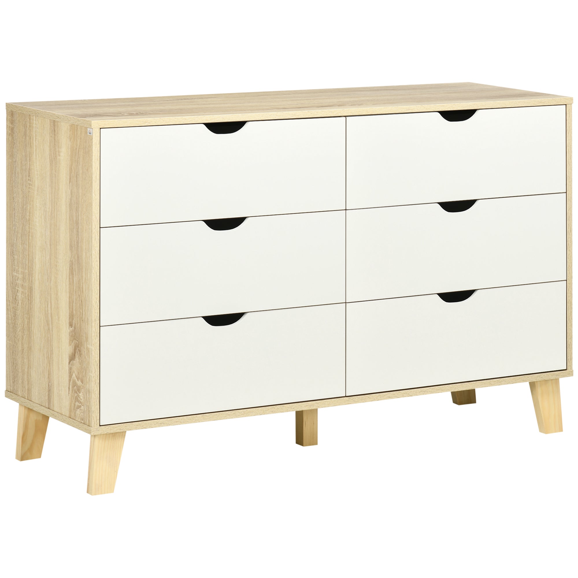 EasyComfort Ladekast 6 lades 120x40x76 cm wit/hout