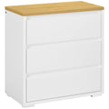 Easycomfort Cassettiera a 3 Cassetti in Truciolato white per Camera da Letto, Studio e Soggiorno, 70Lx37x75cm