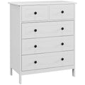 EasyComfort Cassettiera with 5 Cassetti in Legno Salvaspazio e Antiribaltamento, 74x40x91cm, white