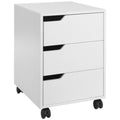 EasyComfort Cassettiera da Ufficio a 3 Cassetti with Maniglie a Scomparsa, in Legno e Metallo, 40x50x57.5 cm, white