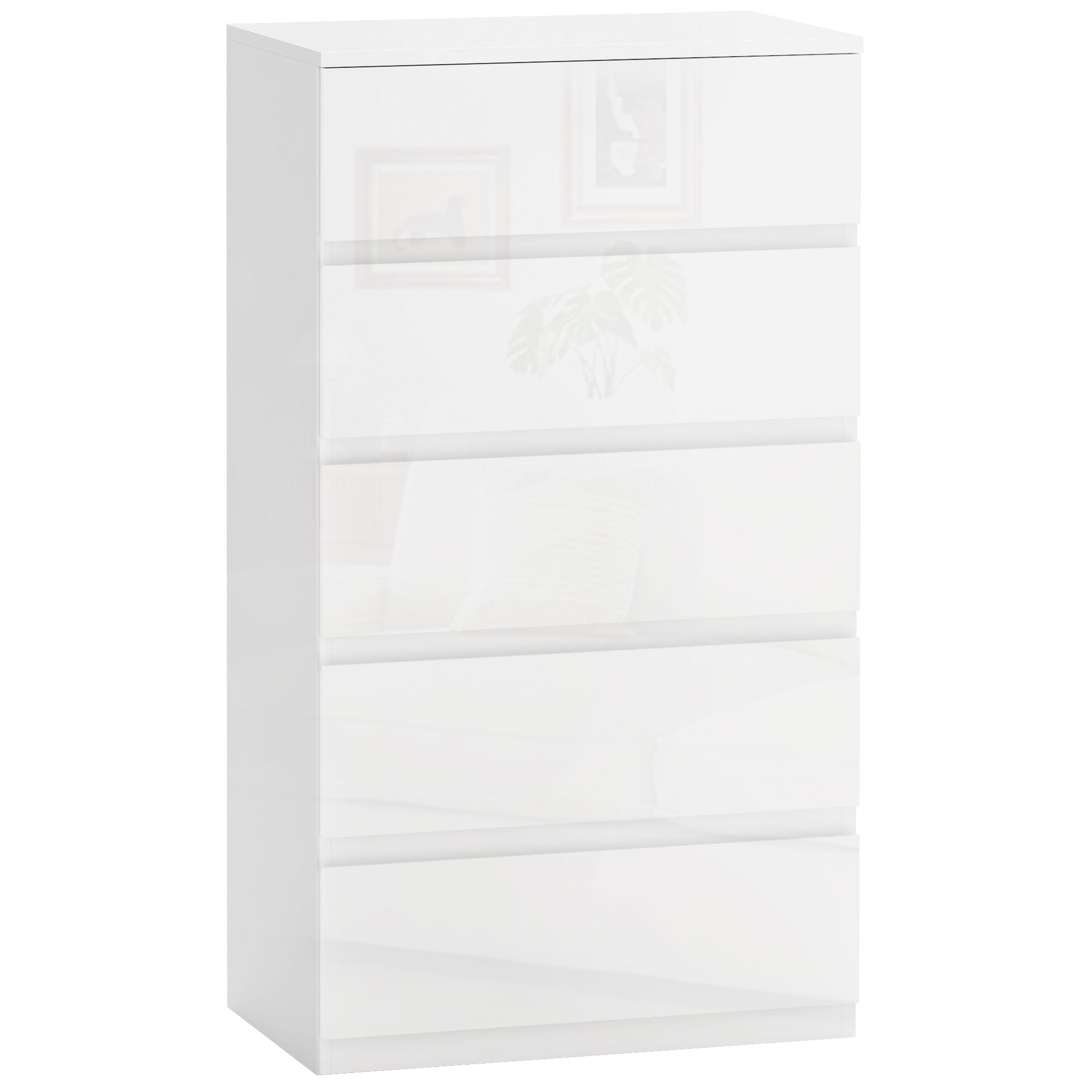 EasyComfort 5-ladenkast hoogglans wit