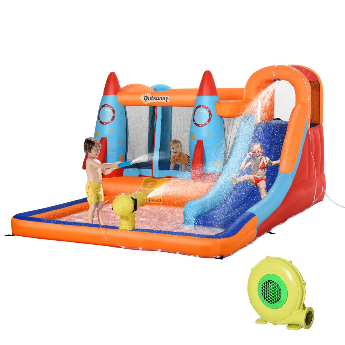 EasyComfort springkussen met glijbaan en zwembad