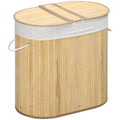 Easycomfort Cesto Portabiancheria a 2 Sezioni, 2 Coperchi e Capacità 100L with Sacca Interna Removibile, 62.5x37x60.5 cm