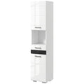 Easycomfort Colonna Bagno in MDF with Ripiano Aperto, Cassetto e Armadietto Chiuso, 37x32.5x170 cm, white