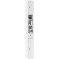 EasyComfort Colonna Bagno Salvaspazio with 2 Armadietti, 3 Ripiani Aperti e Cassetto, in Legno, 20x20x178 cm, white