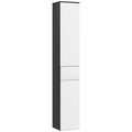 EasyComfort Colonna Bagno Salvaspazio in Legno with 2 Armadietti e Cassetto, 30x28x180 cm, black