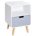 Easycomfort Comodino with Cassetto in MDF e Legno di Pino per Camera da Letto, Soggiorno e Bagno, 40x38x58 cm