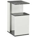 Easycomfort Comodino with Ripiano Aperto in Truciolato dal Design Irregolare, 35x29.5x60 cm, Grigio e white