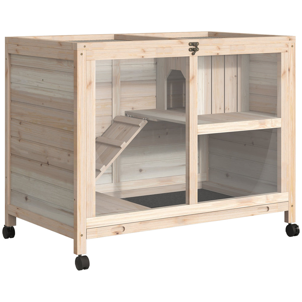 EasyComfort 2‑laags konijnenhok van vurenhout 91.5x53.3x73cm