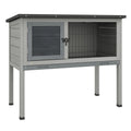 EasyComfort Conigliera Rialzata in Legno da Esterni con Tetto Apribile e Vassoio Estraibile, 84x43x70cm, Grigio