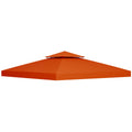 EasyComfort Copertura per Gazebo 3x3 m a 2 Livelli in Poliestere Resistente with 8 Fori di Drenaggio, Rosso Ruggine