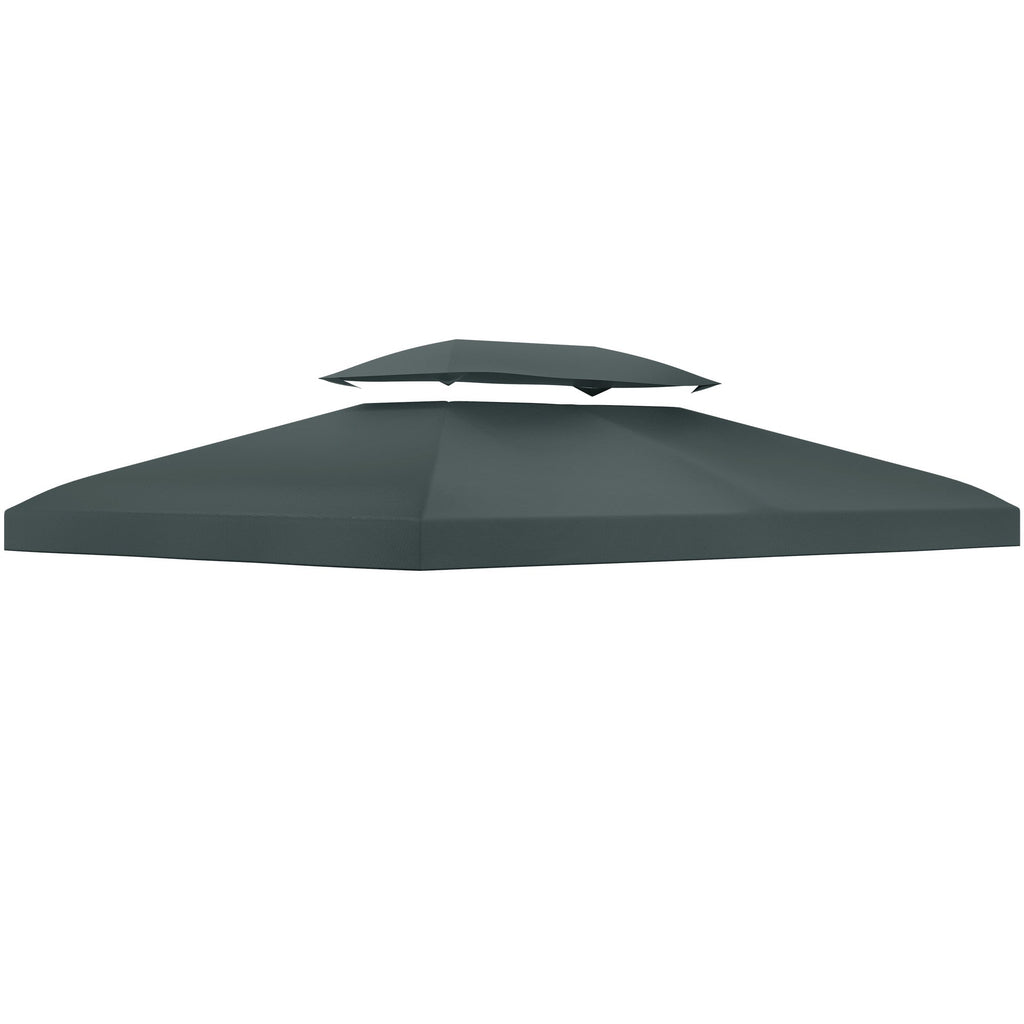 EasyComfort Copertura per Gazebo 4x3 m a 2 Livelli in Poliestere with Cinghie e 10 Fori di Drenaggio, Grigio Antracite