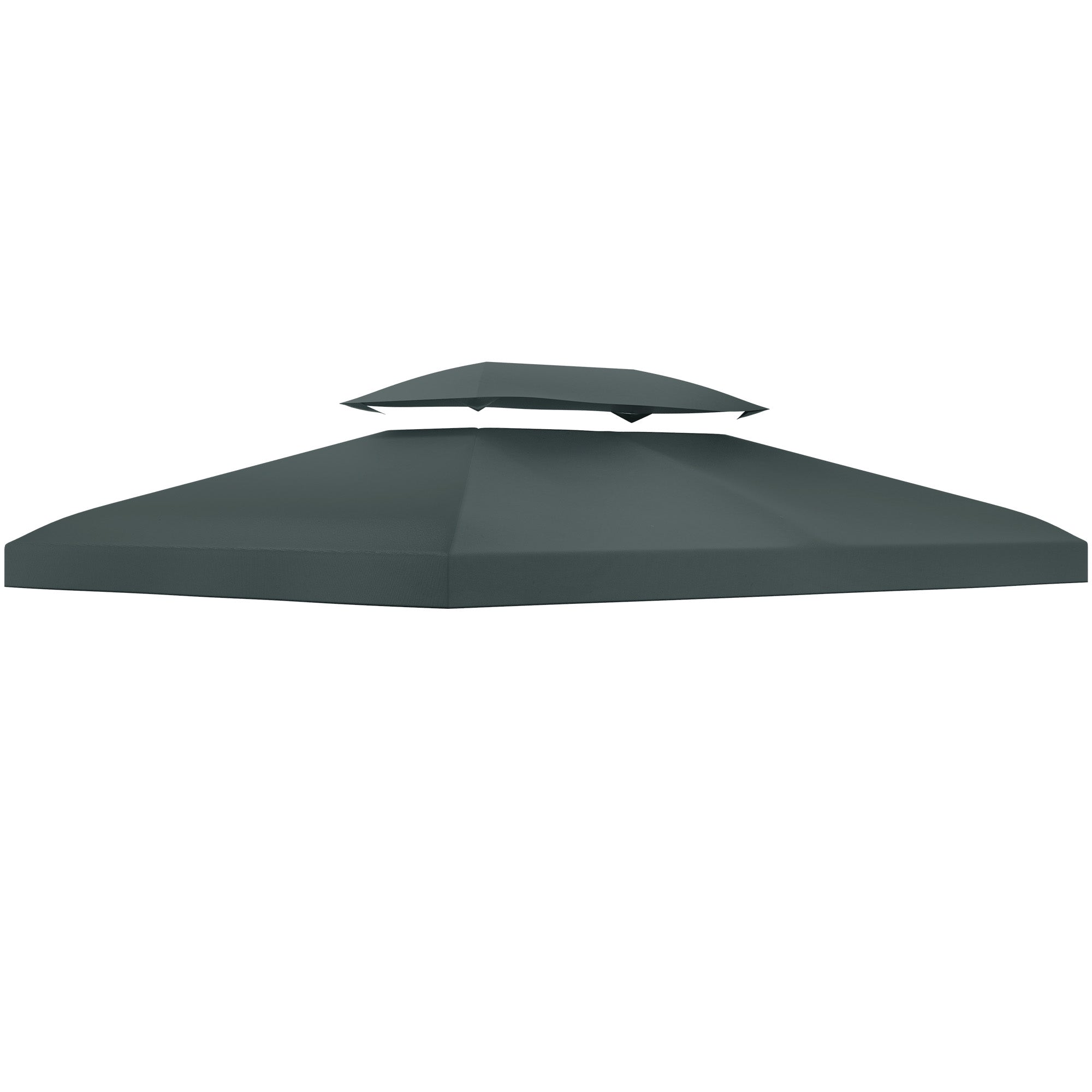 EasyComfort Copertura per Gazebo 4x3 m a 2 Livelli in Poliestere with Cinghie e 10 Fori di Drenaggio, Grigio Antracite