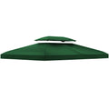 EasyComfort Copertura per Gazebo 4x3 m a 2 Livelli in Poliestere with Cinghie e 10 Fori di Drenaggio, Verde