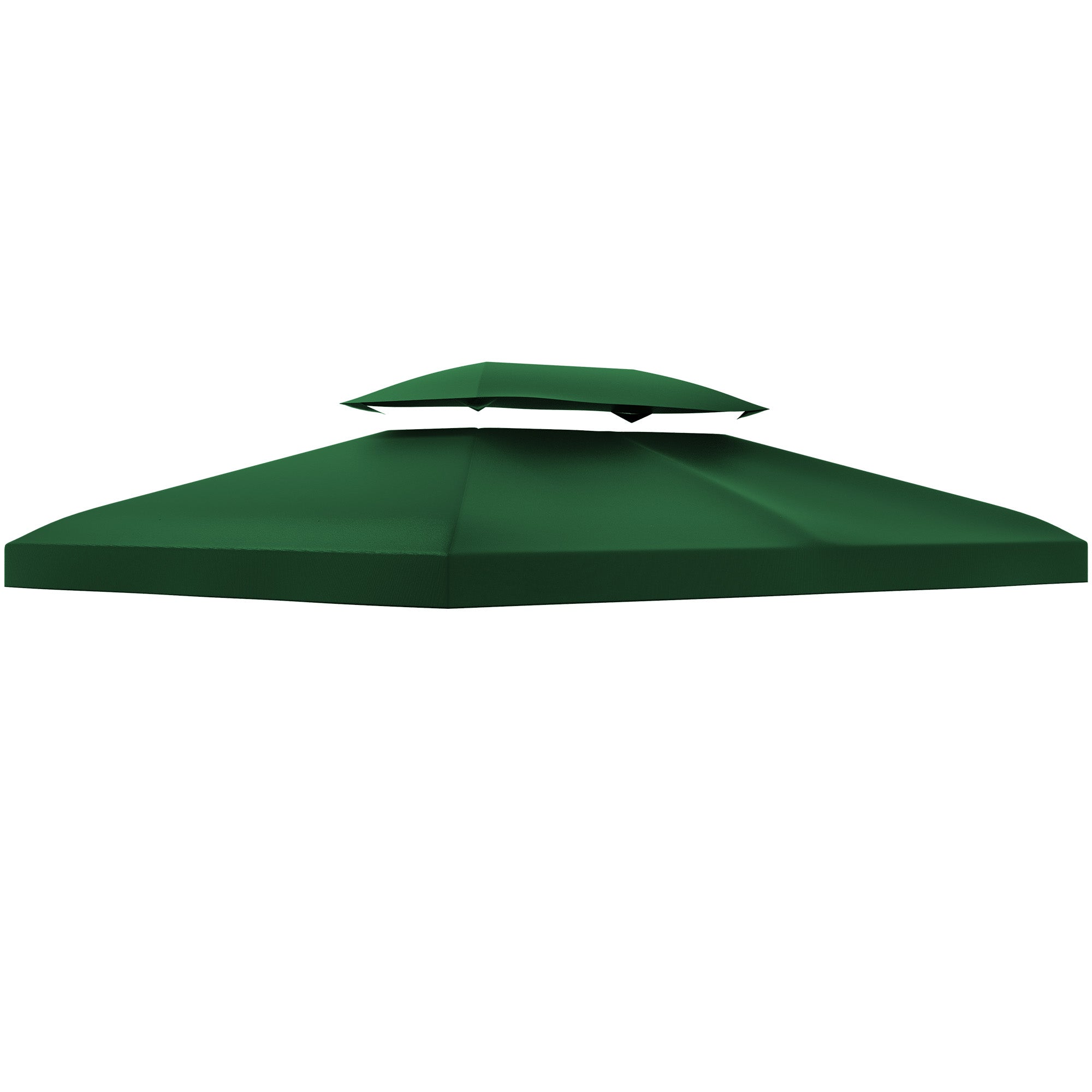 EasyComfort Copertura per Gazebo 4x3 m a 2 Livelli in Poliestere with Cinghie e 10 Fori di Drenaggio, Verde