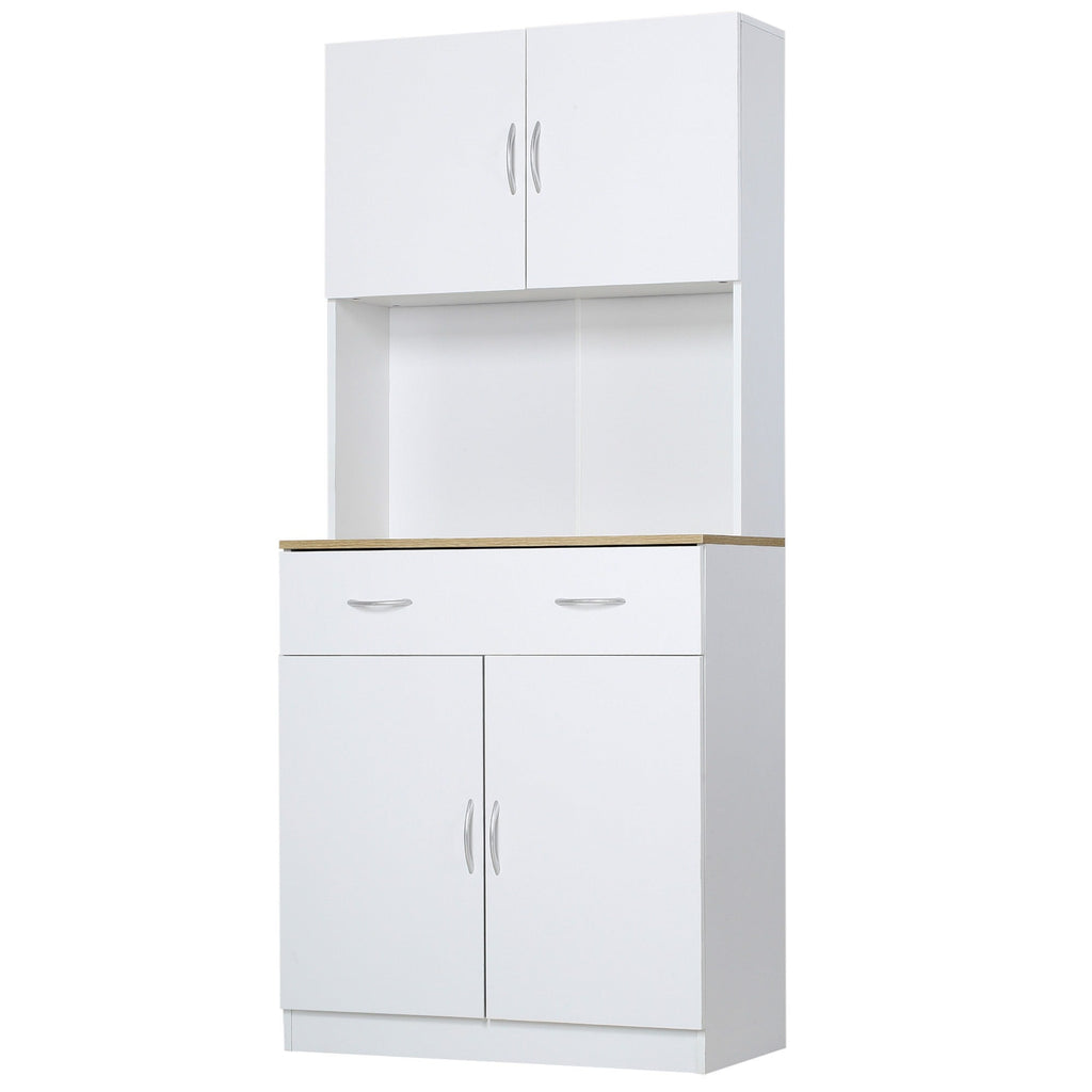 Easycomfort Credenza Cucina with Armadietti a 2 Ante e Cassetto in Legno, 80x40x180cm, white