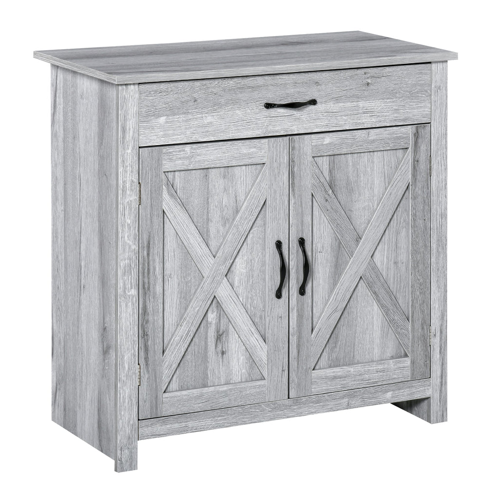 EasyComfort Credenza Cucina Country with Armadietto a 2 Ante e Cassetto, 80x39.7x80cm, Grigio