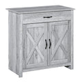 EasyComfort Credenza Cucina Country with Armadietto a 2 Ante e Cassetto, 80x39.7x80cm, Grigio
