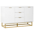 Easycomfort Credenza Moderna Bianca, Credenza Bassa Buffet per Cucina o Sala da Pranzo with 3 Cassetti e 2 Ante, 120x40x76cm