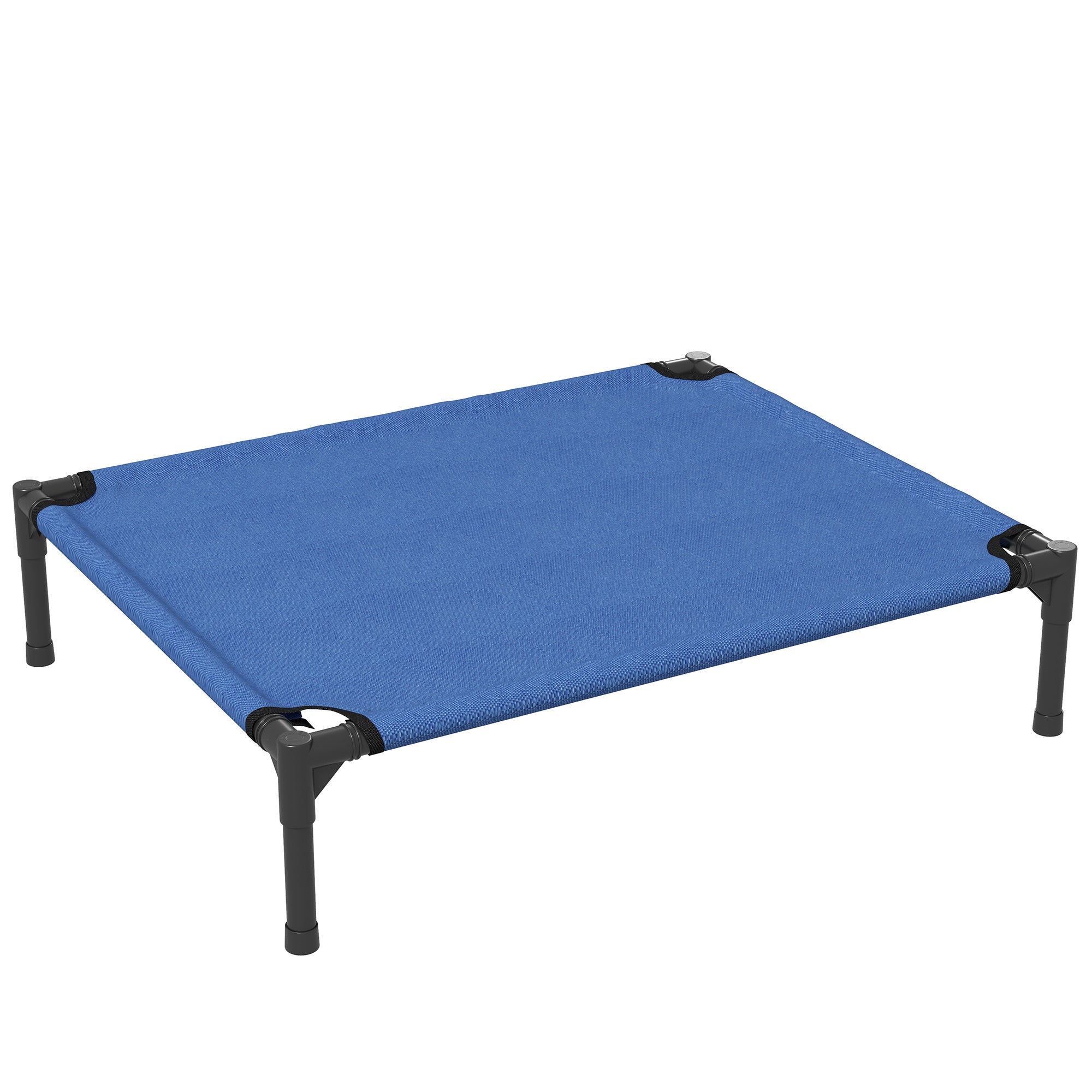EasyComfort Cuccia Lettino per Cani Rialzato Pieghevole per Interno ed Esterno in Metallo e Tessuto Oxford, 76x61x18 cm, Blu