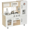 Easycomfort Cucina Giocattolo in Legno per Bambini with Lavandino e Fornelli, Pentole e Utensili in Acciaio, 74x30x81cm, white