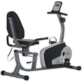 EASYCOMFORT Recumbent Horizontal Exercise Bike with 8 Resistance Levels, LCD Screen and Adjustable Seat, 122-137x62x103 cm