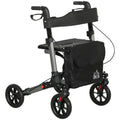 EasyComfort Deambulatore Pieghevole in Allumino ad Altezza Regolabile with Borsa, 64x67x80-92 cm, black e Argento