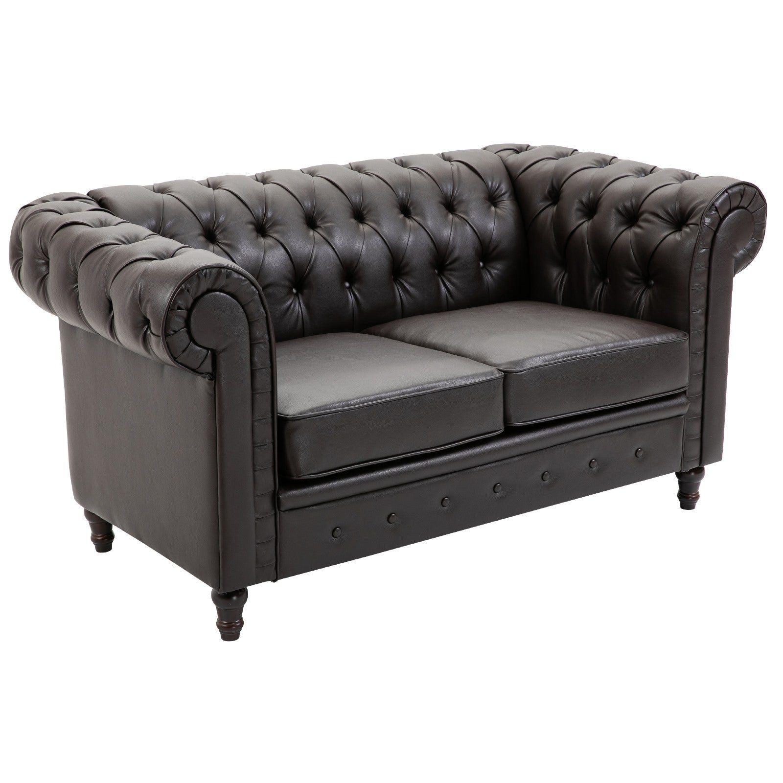 EasyComfort 2-zits Chesterfield-bank PU-leer