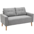 Easycomfort Divano 2 Posti Moderno in Stile Nordico with Schienale Trapuntato, in Poliestere e Legno, 145x76x88 cm, Grigio chiaro