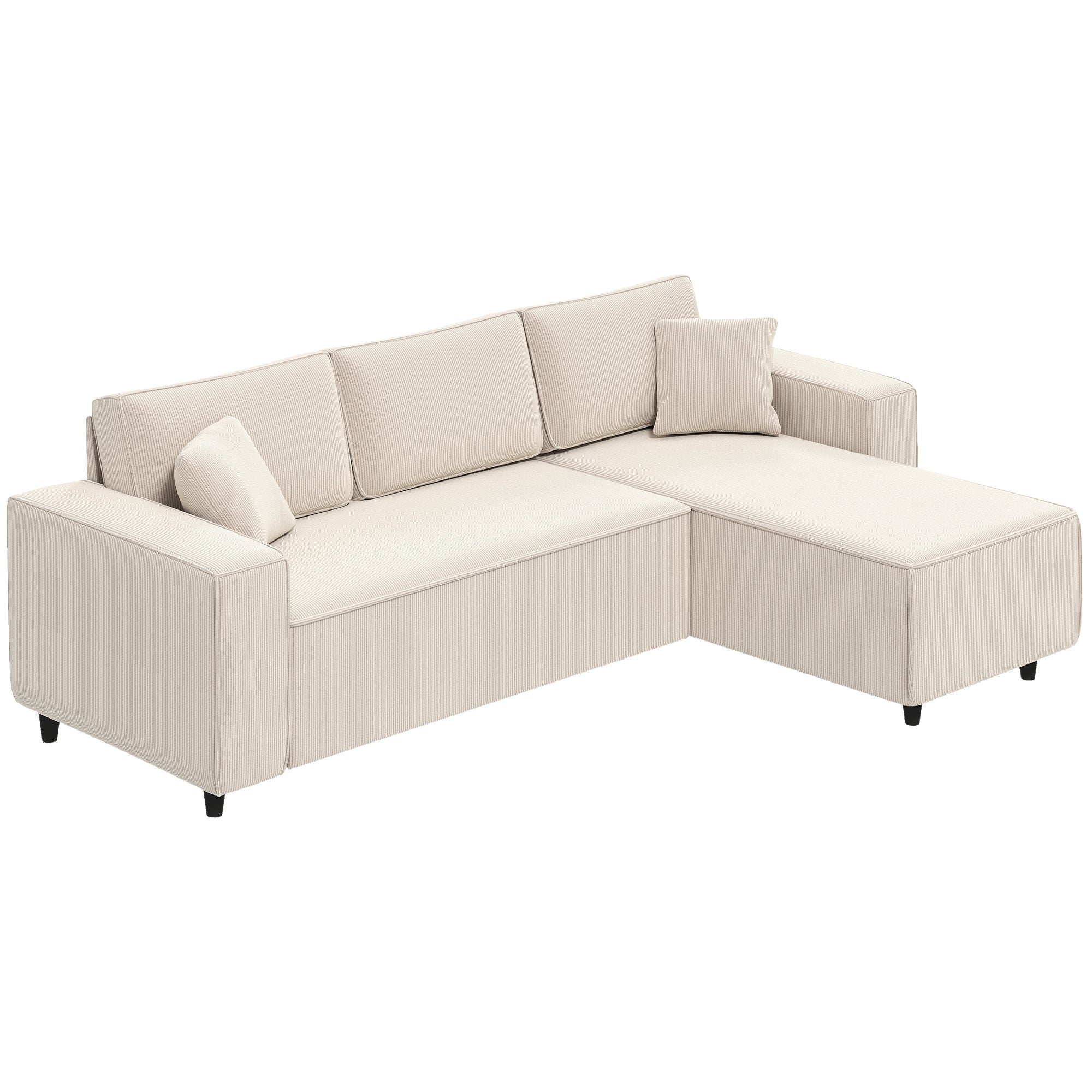 EasyComfort Divano 3-zits hoekbank met chaise-longue crème