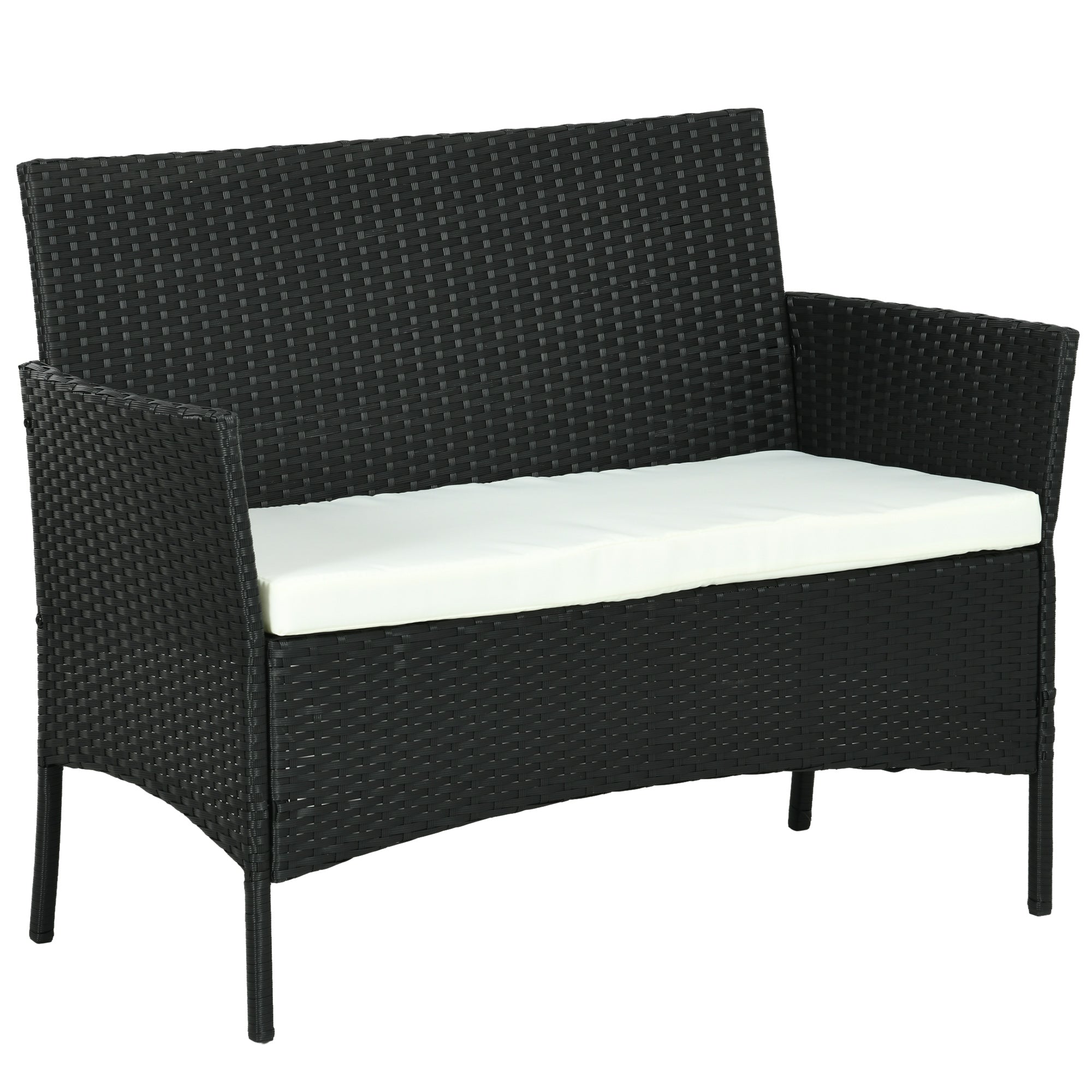 EasyComfort 2‑zits tuinbank rattan PE en staal
