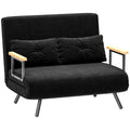 EasyComfort Divano Letto 3 in 1 in Tessuto Effetto Velluto with Schienale Regolabile e 2 Cuscini, 102x73x81 cm, black