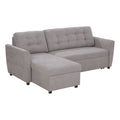 Easycomfort Divano Letto 3 Posti with Chaise Longue Contenitore in Tessuto, 217x134x85cm, Grigio