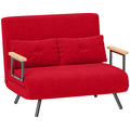 EasyComfort slaapbank velours verstelbare rugleuning, rood