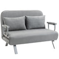 EasyComfort Divano Letto Singolo in Finta Pelle with Seduta Regolabile in 5 Posizioni, 105x80x78 cm, Grigio Chiaro