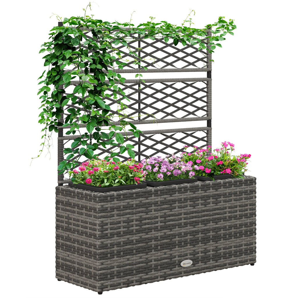 EasyComfort plantenbak met traliewerk en 3 potten