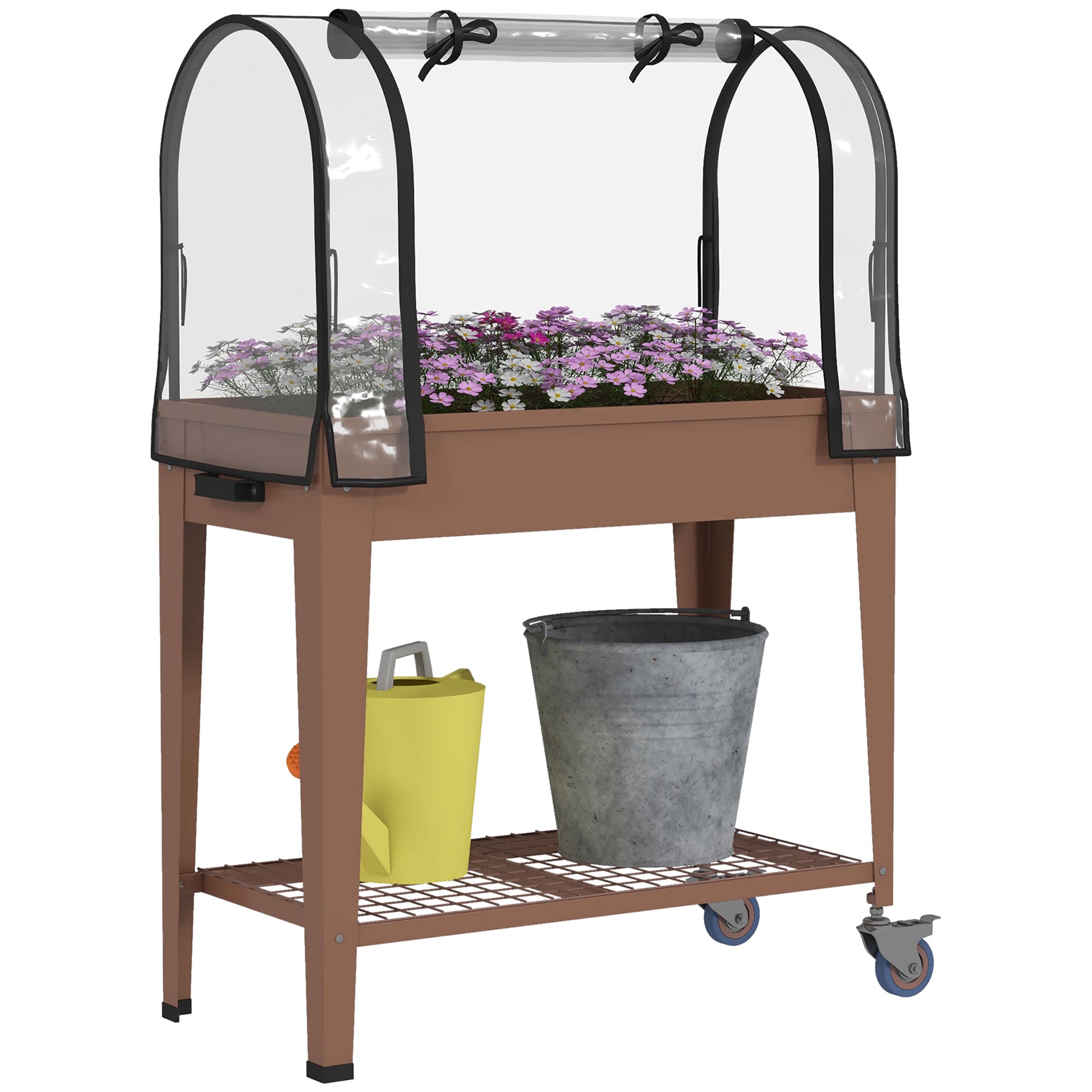 EasyComfort Fioriera Rialzata verhoogde plantenbak met mini-serre