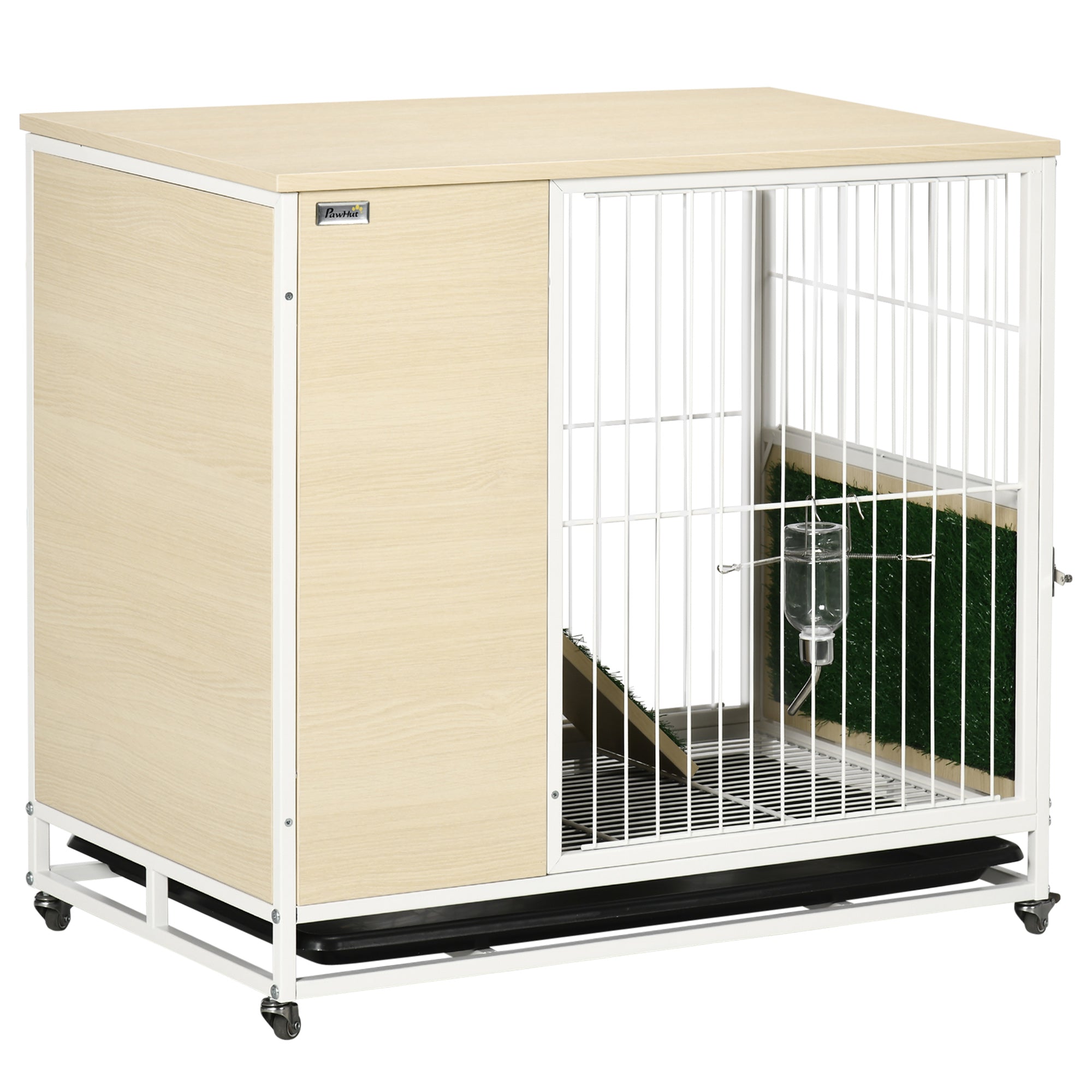 Easycomfort Gabbia per Conigli with Serbatoio d'Acqua e Vassoio Estraibile, in Truciolato, Acciaio e PVC, 78x52.5x76.5 cm