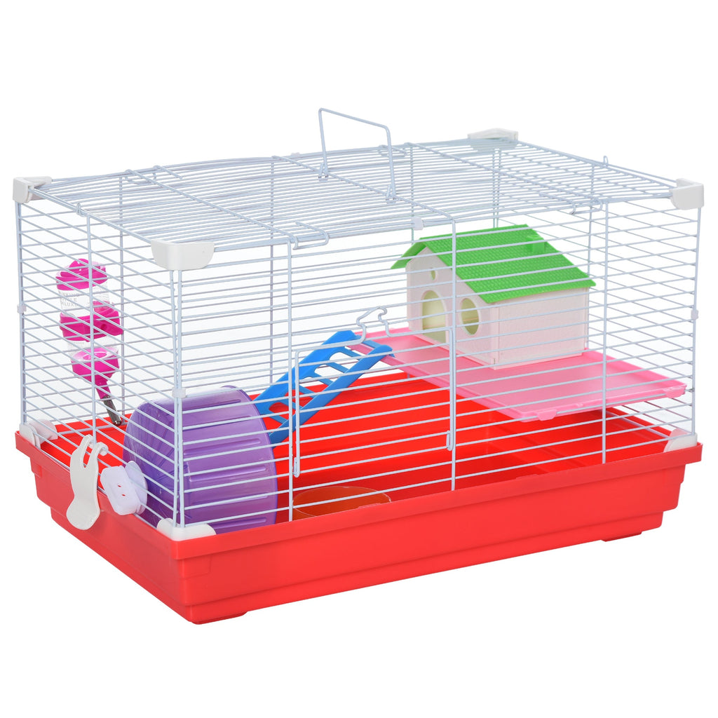 EasyComfort Hamsterkooi 2 niveaus met huisje en accessoires