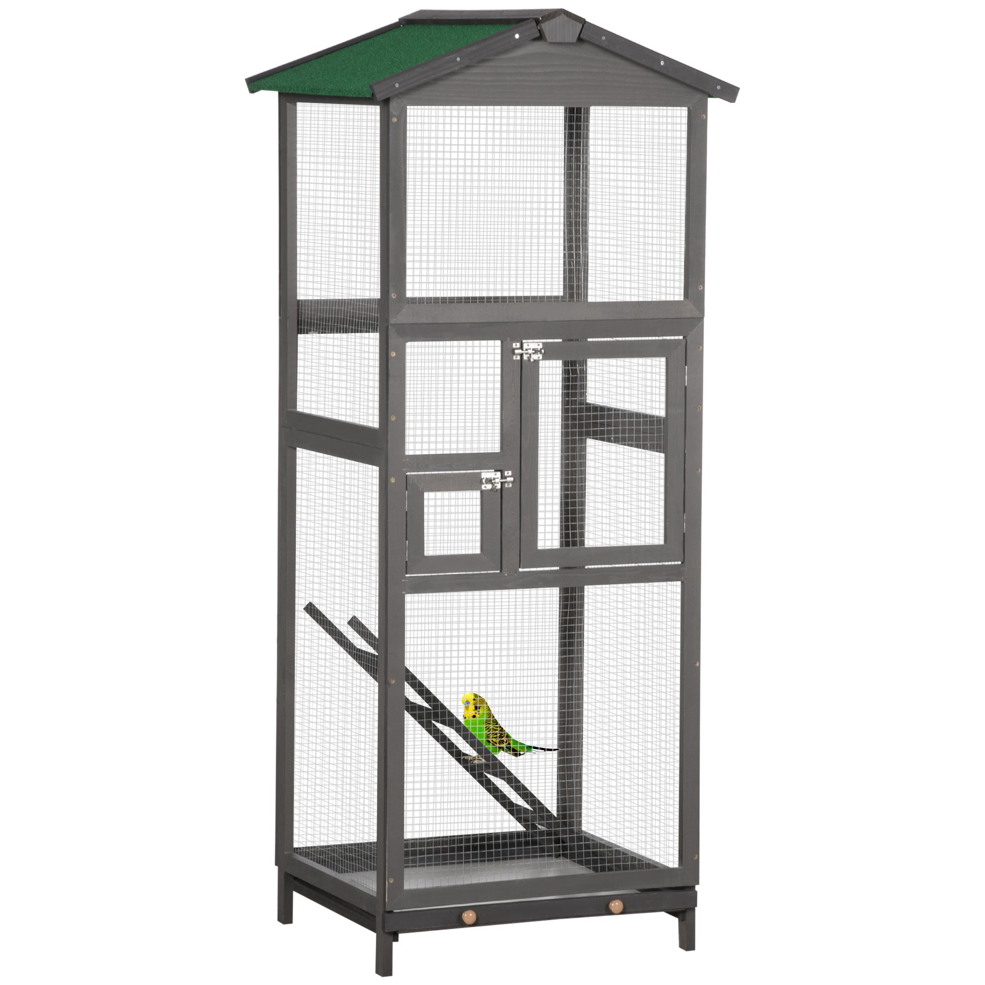 EasyComfort Vogelkooi 165 cm houten buitenkooi