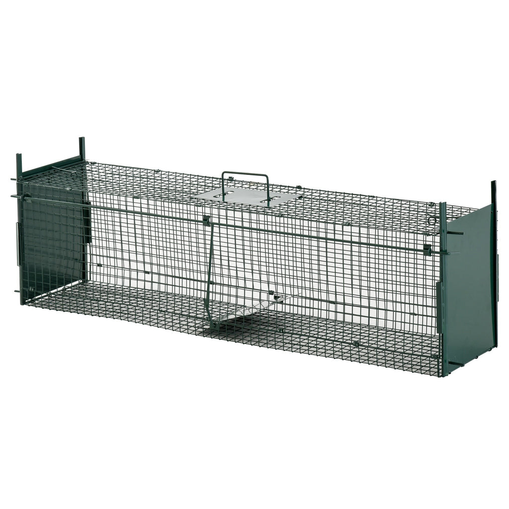 EASYCOMFORT Trap Cage for Live Animals with Double Door, Trap for Rabbits, Cats and Small Animals, 100x25x28cm