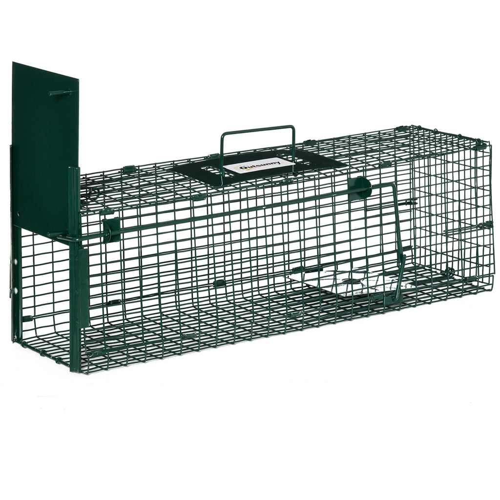 EASYCOMFORT Trap Cage for Live Animals with Single Door, 60x18x20cm, Green