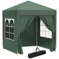 EasyComfort Gazebo 2x2 m Pieghevole with 4 Pareti Rimovibili e Borsa da Trasporto, in Metallo e Poliestere, Verde