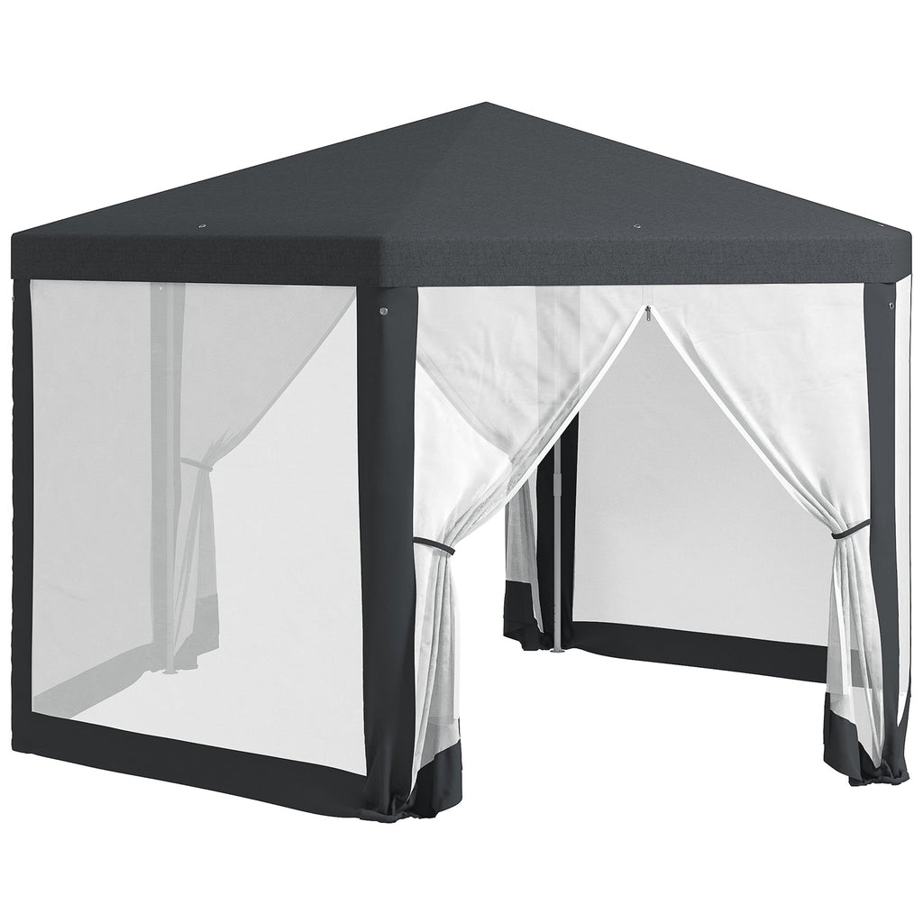 EasyComfort Gazebo da Giardino Esagonale with Doppio Ingresso, in Metallo e Poliestere, 3.94x3.94x2.5 m, Grigio