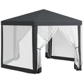 EasyComfort Gazebo da Giardino Esagonale with Doppio Ingresso, in Metallo e Poliestere, 3.94x3.94x2.5 m, Grigio