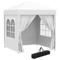 EasyComfort Gazebo Pieghevole Pop Up 2x2 m with 4 Pareti Rimovibili in Poliestere e Acciaio, white